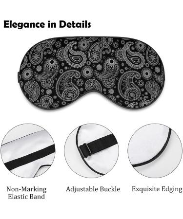 Black Paisley Sleep Mask for Women | Adjustable Eye Shades with Elastic Strap - Perfect for Comfortable Sleep - Buy Online on GoSupps.com