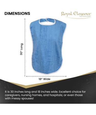 Premium Adult Bibs for Elderly Seniors and Disabled - Adjustable Terry Cloth Protectors in Blue - Buy Online on GoSupps.com