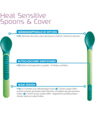 MAM 67076320 Heat Sensitive Feeding Spoons & Cover - Neutral - Buy Online on GoSupps.com