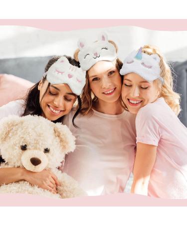 6 Pcs Kids Unicorn Sleep Mask Set - Soft Plush Blindfold for Girls - Ideal for Travel, Nap & Night Sleep - Buy Online on GoSupps.com