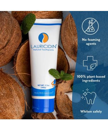 Lauricidin All-Natural Toothpaste - Plant-Based Fluoride-Free SLS-Free Made with The Power of Lauricidin for Superior Cleaning and Natural Whitening- Large 5.5 oz Tube - Buy Online on GoSupps.com