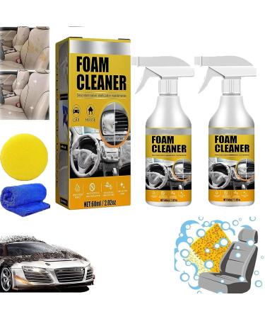 Multi-Purpose Foam Cleaner Multipurpose Foam Cleaner Spray Car Coating Spray Car Interior Foam Refinisher Cleaner Interior Car Cleaner Car Seat Stain Remover (2 Pcs)