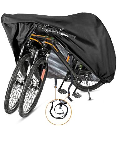 Szblnsm Bike Cover for 1, 2 or 3 Bikes - Outdoor Waterproof Bicycle Covers - 420D Heavy Duty Ripstop Material Offers Constant Protection for All Types of Bicycles All Through The 4 Seasons 420D-XL for 1 or 2 bikes