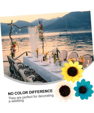 Zerodeko 10Pcs manual Accessories wooden bulk flower head artificial sunflower head wedding petal sunflower wreath decorate Ornament decorations crafts sunflower flower Colorful 6x6cm - Buy Online on GoSupps.com