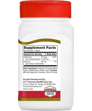 21st Century D 1000 iu Tablets 110-Count (Pack of 3) - Buy Online on GoSupps.com