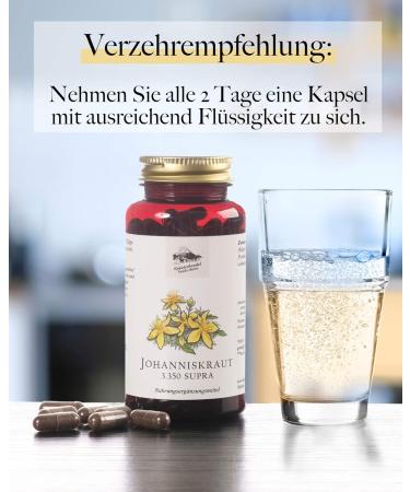 Buy Herbal Trade Sankt Anton St. John's Wort Capsules - 1.04 mg Hypericin | High Potency 3 350 mg | Vitamin B6 & B12 | German Quality - 150 Capsules - Buy Online on GoSupps.com