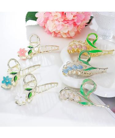 KesaPlan Flower Metal Hair Claw Clips - Set of 6 | Large Lily Hair Clips for Women | No-Slip Strong Hold Claw Clips for Thick, Thin, Curly Hair - Buy Online on GoSupps.com