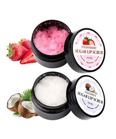 Prreal lip peeling coconut and strawberry fruity sugar removed dead skin peeling and moisture cream for peeling cracked lips moisturizing lip treatment