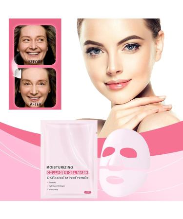 Pink Masque Collagen Facial Korean Skincare Coreen Masque Collagen Pink Mask Collagen Korean Facial Mask Pore Care Moisturizing And Evens Skin Tone Korean Skincare (4PC) - Buy Online on GoSupps.com