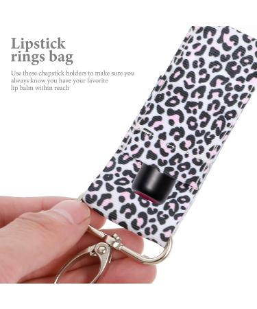 BESPORTBLE 2pcs Leopard Lip Balm Chapstick Pouch Keychain - Lipstick Holder Key Ring Bag Set - Buy Online on GoSupps.com