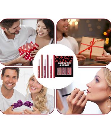 Liquid Lipstick and Lip Pencil Set | Long-lasting and Waterproof Lipstick and Lip Pencil Kit | Lip Pencil and Gloss Set for Women - Buy Online on GoSupps.com