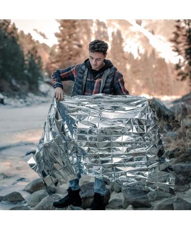 Leberna Emergency Blanket Survival Gear 10-Pack | Foil Mylar Thermal Blankets 63 x 87 | Double-Sided Tact Bivvy for Outdoors, Hiking, NASA Space Missions | First Aid Essential - Buy Online on GoSupps.com
