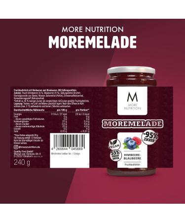 Buy MORE NUTRITION Moremelade 4x240g - Raspberry Blueberry Light Fruit Spread | International Shipping Available - Buy Online on GoSupps.com