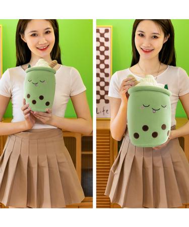 Domeilleur BoBa Plushie Bubble Tea Stuffed Toy 35cm Green - Soft Pillow Hugging Cushion for Girlfriend - Squint Eyes Design - Skin-friendly & Comfortable - Buy Online on GoSupps.com