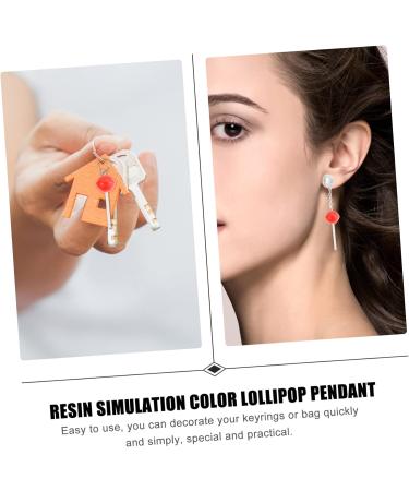 30 Pcs Lollipop Pendant Jewlery Lollipop Shape Keychain Pendants Lollipop Keychain Pendants Earrings 1.5X1.5X4.5CM Red - Buy Online on GoSupps.com
