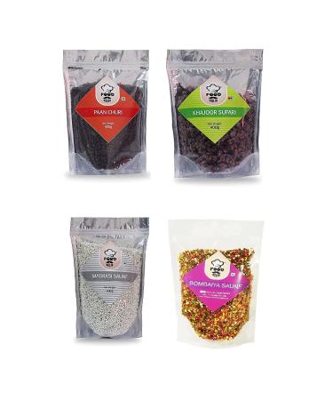 FOODHOLIC Combo (Pack of 4) Paan Churi Khajoor Supari Madrasi Saunf and Bombaiya Saunf (400 Gm)_Packing May Vary