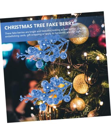 HOMSFOU 12pcs Christmas Imitation Berries Christmas Flower Sprays Artificial Glitter Berry Stem Christmas Berries Picks Christmas Decor Christmas Berry Stems Home Decor Foam Flash Filler Blue 19X5X5CM - Buy Online on GoSupps.com