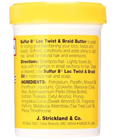 Sulfur8 Loc Twist and Braid Butter 4oz | Moisturizing Hair Cream - Buy Online on GoSupps.com