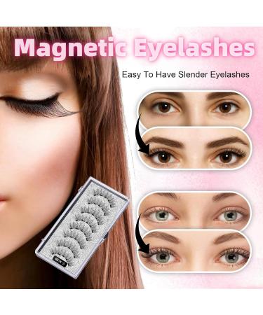 Magnetic Eyelashes with Applicator No Glue 3D Magnetic Eyelashes Kit 4 Pairs of Reusable Magnetic Eyelashes Natural Magnetic Eyelashes 3D Magnetic Eyelash Partner Set Lightweight and Easy to Wear - Buy Online on GoSupps.com