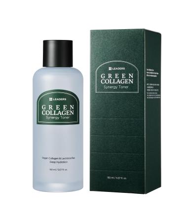 LEADERS Green Collagen Synergy Toner Hydrating Moisturizing Toner for Enhanced Absorption Deep Hydration Refreshed & Soft Skin Gentle Plant-Based Formula 150ml