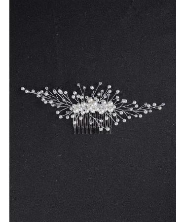 Deniferymakeup Pearl Hair Comb Wedding Hair Comb Pearl Hair Piece Headpiece for Brides Bridal Bridesmaids Crystal Hair Comb for Wedding Hairstyles - Buy Online on GoSupps.com
