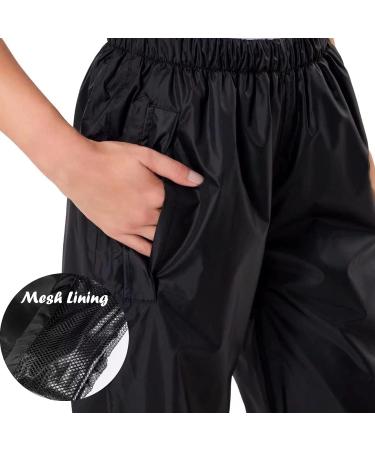 AXESQUIN Men's Waterproof Rain Pants - Lightweight, Packable & Windproof Outdoor Over Pants for Hiking & Fishing | Black, Large - Buy Online on GoSupps.com