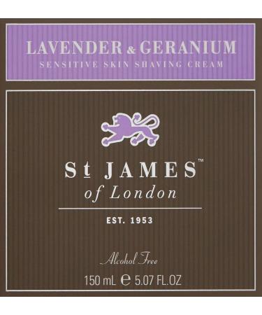 St James of London Lavender & Geranium Shave Cream - 5.07oz | Premium Shaving Cream for Men | International Shipping Available - Buy Online on GoSupps.com