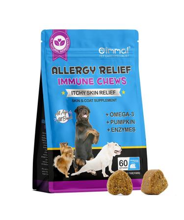 HUALIJIA Itch and Immunity Treats for Dogs Dog Allergy Relief Treats Itchy Dog Skin Relief Anti Itch for Dogs Skin & Coat Healthier for All Breeds and Sizes Peking Duck Flavor (60 Count) - Buy Online on GoSupps.com