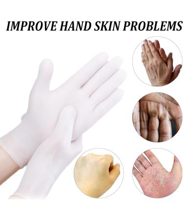 Moisturizing Silicone Spa Gel Gloves for Hand Care | Reusable Sleeping Gloves for Dry Cracked Hands | 2 Pairs - Pink & White - Buy Online on GoSupps.com