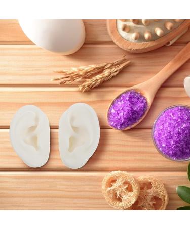 VILLCASE 1 Pair Simulation Silicone Ear Model Studs Earring Display Props Reusable Silicone Ear Model for Teaching Ear Picking Practice Hearing Aids Wearing 7. 00X5. 00X4. 00cm White olive Green - Buy Online on GoSupps.com