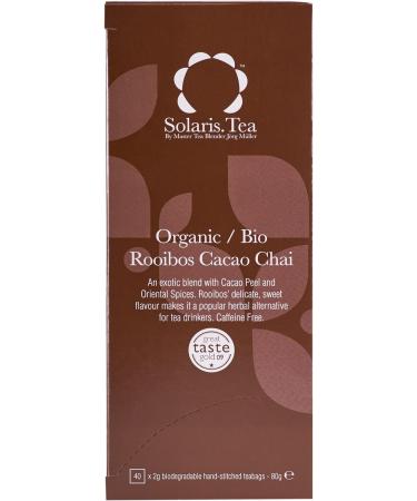 Organic Rooibos Cacao Chai Tea - Certified Vegan | Solaris Tea | 40 Biodegradable Teabags | 80g Pack - Buy Online on GoSupps.com