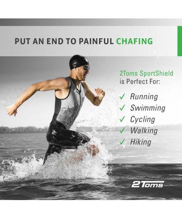 2Toms SportShield Original Formula Anti Chafe & Blister Prevention Combo Pack - 1.5oz Bottle & 3 Towelettes - Buy Online on GoSupps.com
