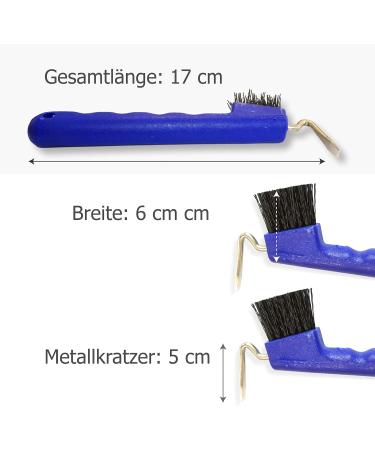 Premium Hoof Pick for Horses Donkeys & Goats Sturdy Brush & Ergonomic Handle (2x Blue) - International Shipping Available - Buy Online on GoSupps.com