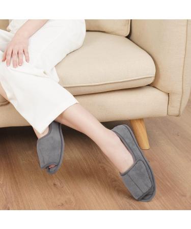 Git-up Women's Diabetic Slippers - Memory Foam, Adjustable Open Toe, Rubber Sole - Blue - Size 6 - Buy Online on GoSupps.com