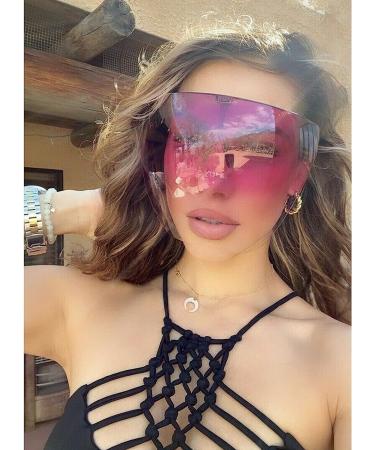 Meeyeet Oversized Polarized Full Face Shield Sunglasses with Detachable Nose Pads - Multi-Color Visor Cover for Outdoor (C) - Buy Online on GoSupps.com