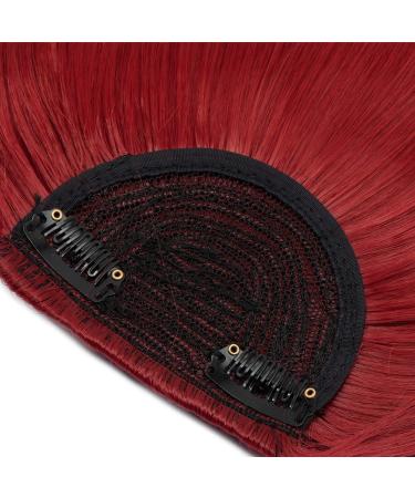 SEGO Clip-in Pony Hairpiece Extensions - Realistic Dark Red Fringe Bangs One Piece Front Hair Extension - Buy Online on GoSupps.com