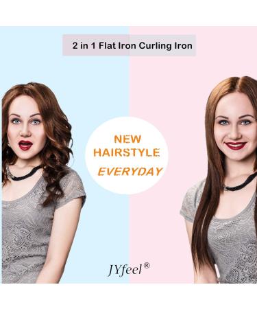 2 in 1 Travel Curling Flat Iron - Dual Voltage Mini Hair Straightener/Curler 1 Inch Ceramic Plate (Gold) - Buy Online on GoSupps.com