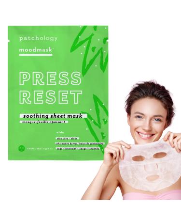 Patchology Soothing Face Mask - Press Reset Soothing Sheet Mask with Aloe Vera Lavender and Schisandra Berry helps revitalize your face by improving your complexion and hydrating dry skin (1 Ct)