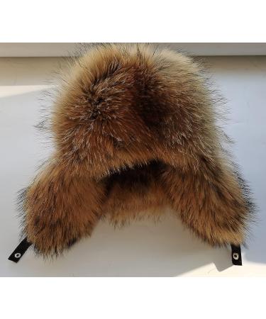 XUYUZUAU Men's Genuine Leather Russian Ushanka Hat with Fox Fur - Winter Natural Brown - Buy Online on GoSupps.com