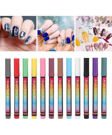 Nail Painting Drawing Pens Quick-drying Nail Polish Pens Multiple Colors for Salon Manicure Tools - Buy Online on GoSupps.com
