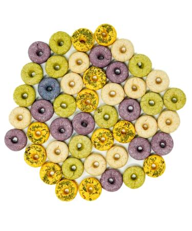 No Furries Delights 15pcs Mini Donuts Variety Pack 30g 100% Organic & All Natural Treat for Rabbit Hamster Guinea Pig Chinchilla Pet Rat Mice Healthy Small Animal Enrichment Bonding Reward Training