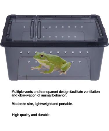 Kathson Small Reptile Feeding Box - Portable Mini Pet House for Lizard, Spider, Frog - Black - Buy Online on GoSupps.com