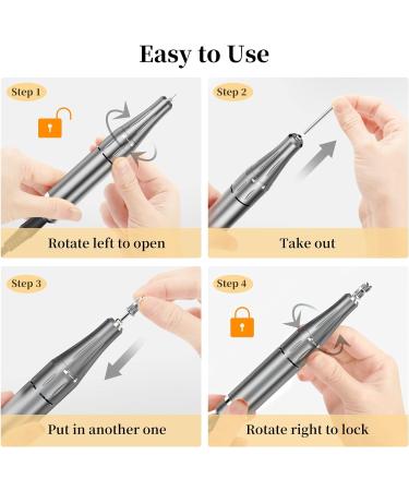 AISEELY Electric Nail Drill: 35000RPM Professional Manicure Set with 6 Sanding Bits - Portable & Rechargeable Grey - Buy Online on GoSupps.com