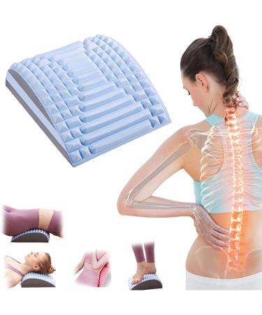 Support the lumbar spine cushion orthopedic lumbar pillow naked nacks for relief back pain relief lordosis support adjustable neck (color: blue) blue