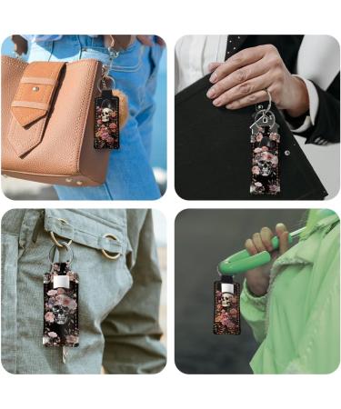 OLYCRAFT Skull Flower Lipstick Holder Keychain - 2pcs Portable Lip Balm & Chapstick Travel Sleeve - Buy Online on GoSupps.com