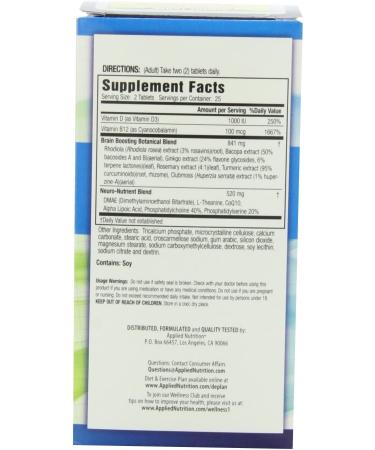 Applied Nutrition Healthy Brain All-Day Focus - 50 Tablets for Mental Clarity & Concentration - Buy Online on GoSupps.com