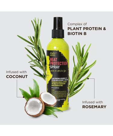 Esha Girl Natural Heat Protection Spray Especially for 3C & 4C Curly Hair Up to 450F - For All Hair - All Natural Ingredients - Paraben Sulfate Alcohol Cruelty Gluten Free - Vegan 8 oz 8 Fl Oz (Pack of 1) - Buy Online on GoSupps.com