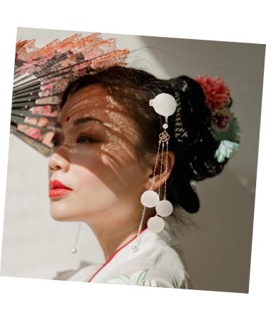 FRCOLOR 1 pair fringe clip womens hair accessories wedding hair barrettes wedding hair accessory shiny pearl hairpin crystal hair barrettes hair clip girl alloy Plush white China - Buy Online on GoSupps.com