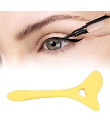 Eye Makeup Auxiliary Guard Tool Aid Stencils Wing Tips Silicone Mask Reusable Silicone Eye Makeup Aid Tool with Cream Applicator Eyeshadow Mascara Drawing (Yellow)
