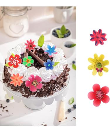Edible Flowers Cake Toppers Asudaro Multicolour Edible Cake Decorations Flower Birthday Cake Toppers For Girls Women'S Baby Shower Birthday Wedding Party Cake Wall Party Food Decorations Thin 180pcs - Buy Online on GoSupps.com
